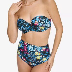 Calvin Klein Printed Balconette Bikini Top & Tummy-Control High-Waist Bottoms